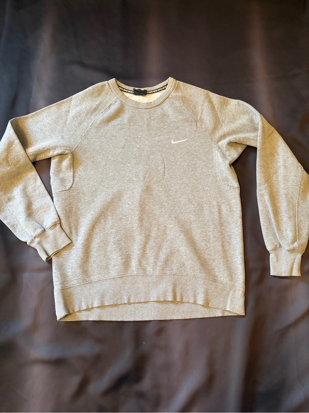 Nike Grey Crewneck Sweatshirt with White Swoosh
